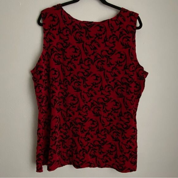 Vintage JH Collectibles Red Top with Black Burnout Velvet Grunge, Layering 3X - Picture 2 of 11